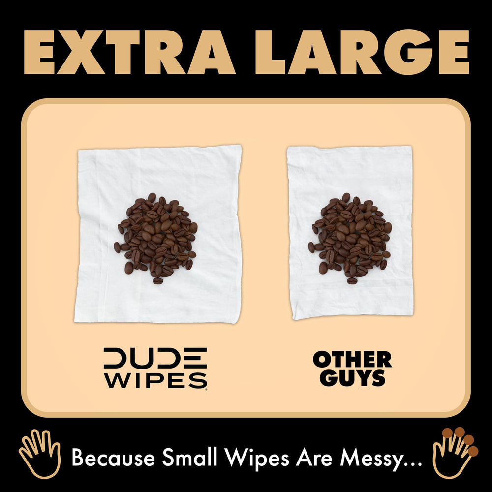 DUDE Wipes etiqueta de ingredientes con aloe, manzanilla y vitamina E visibles