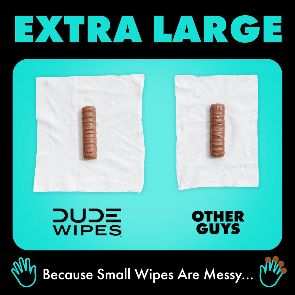 DUDE Wipes etiqueta con ingredientes botánicos y beneficios naturales