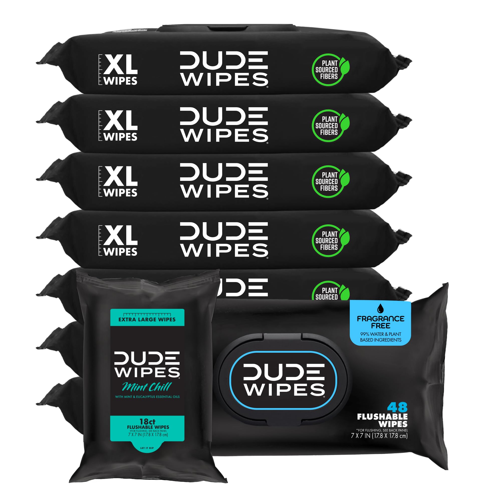 DUDE Wipes frente del pack mostrando tamaño y cantidad para uso prolongado