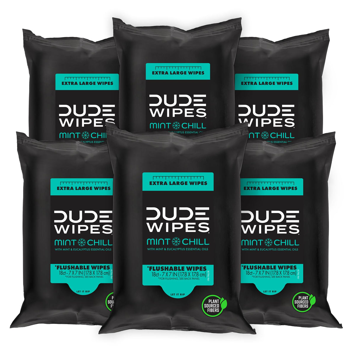 DUDE Wipes paquete frontal mostrando 108 unidades y conveniencia de viaje