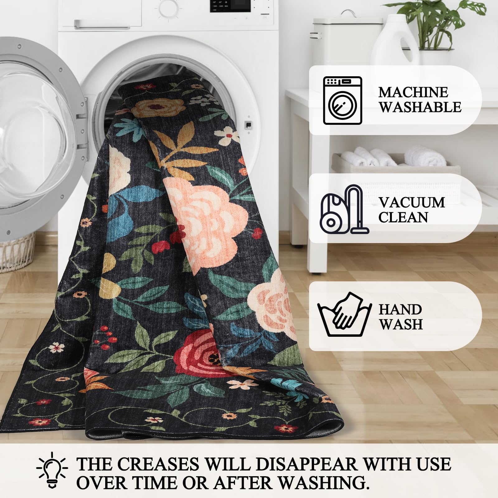 DUKINO alfombra lavable en lavadora para limpieza sencilla