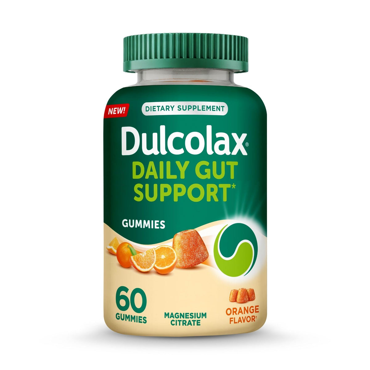 Dulcolax botella frontal mostrando etiqueta y beneficios visibles