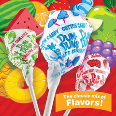 Dum Dums primer plano de paleta mostrando textura y color apetecible