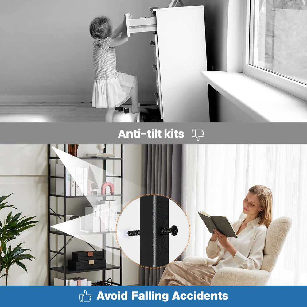 DUMOS estantería junto a una silla para ver dimensiones reales