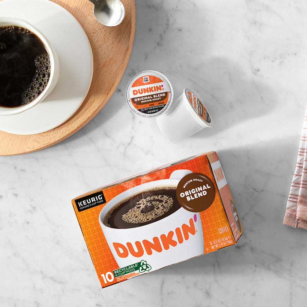 Dunkin' ambiente de cocina con desayuno y cápsulas para el hogar