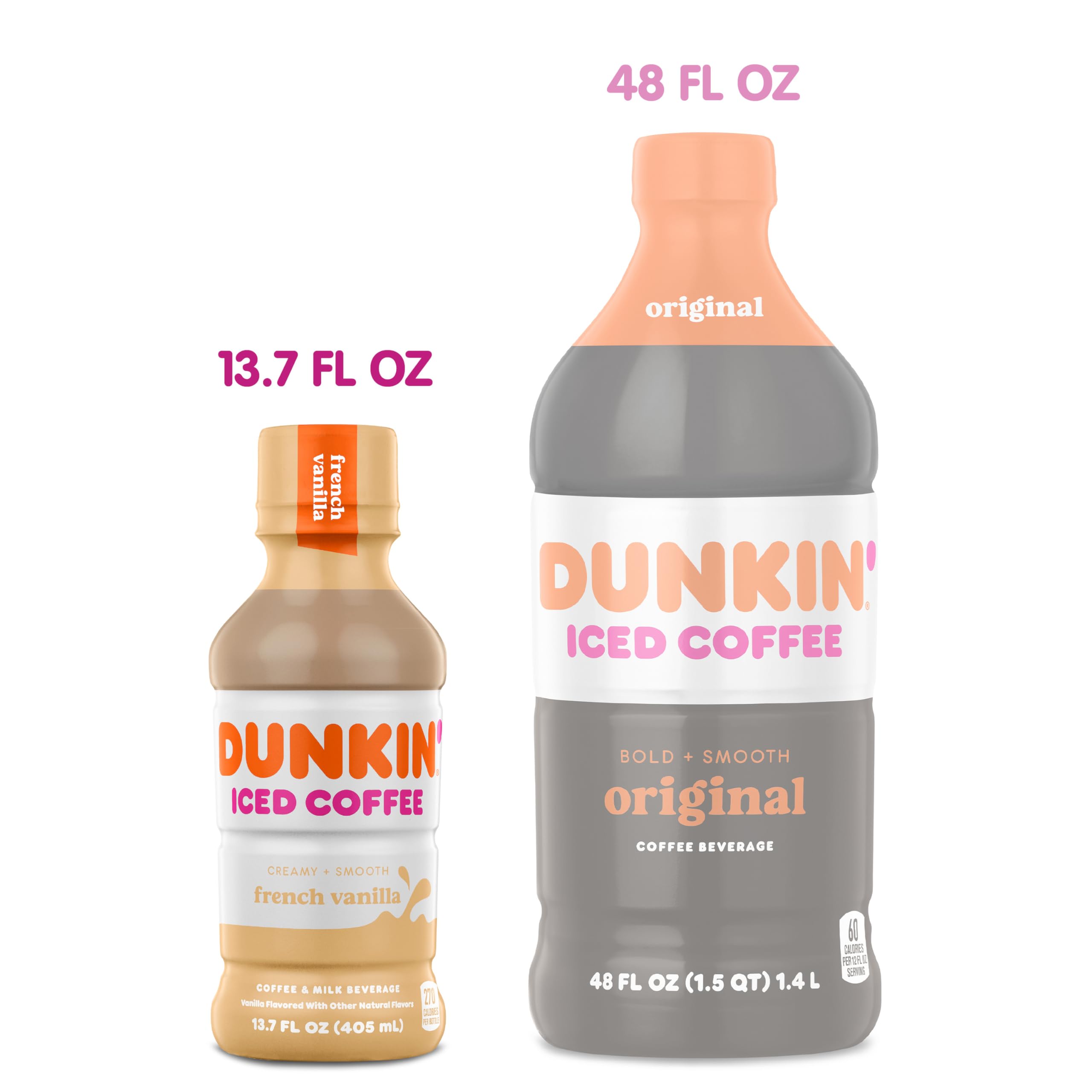 Dunkin' French Vanilla poured into a glass with ice demonstrating creamy texture and serving suggestion