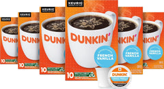 Dunkin' empaque frontal de 60 K-Cup mostrando conveniencia