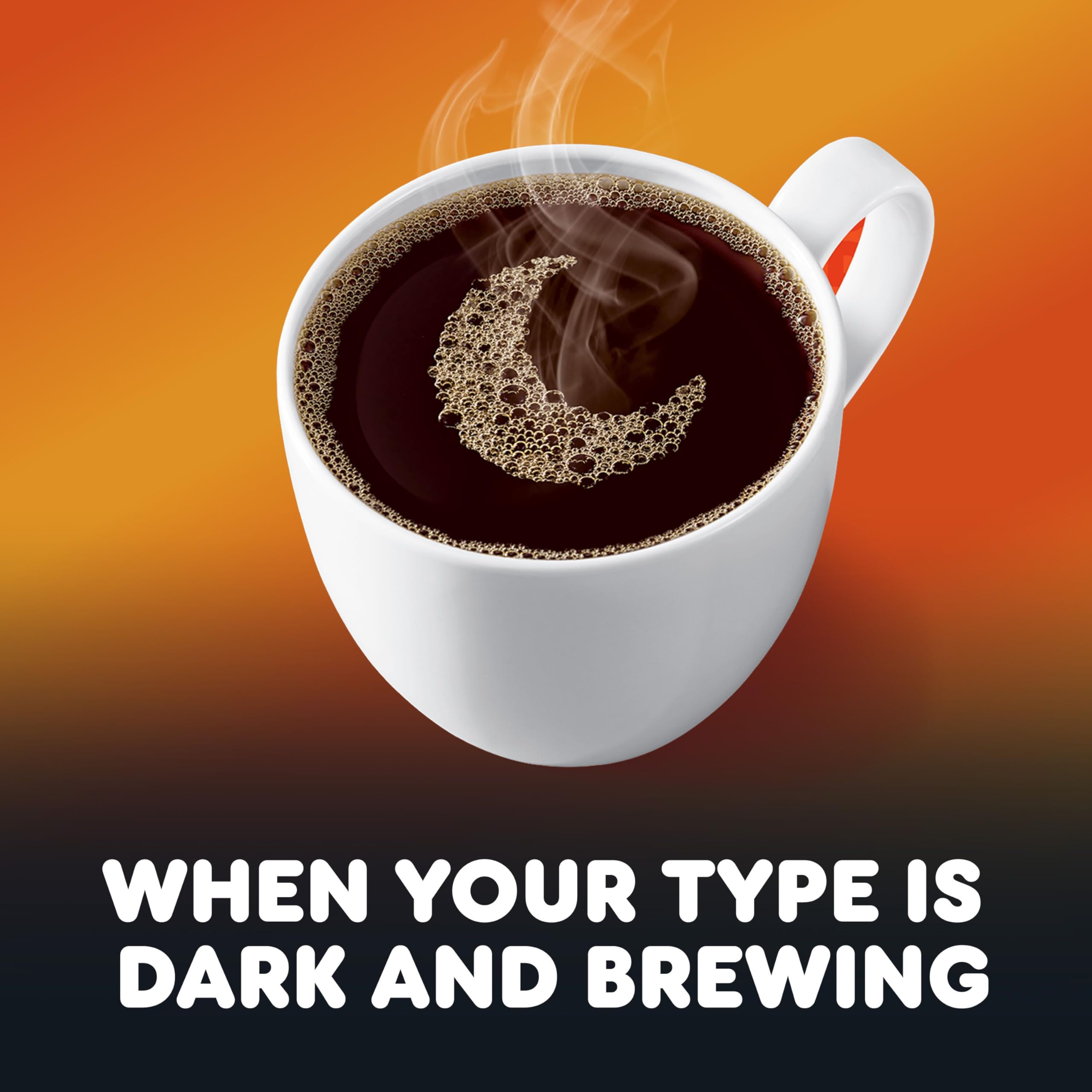 Dunkin' taza de café Midnight servido con crema aroma intenso