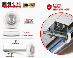 DURA-LIFT detalle del cojinete 6200ZZ sellado garantizando rotación duradera