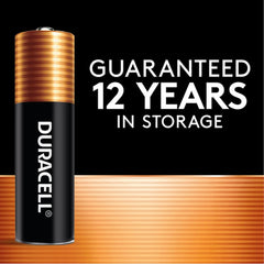 Duracell Coppertop AA comparación de tamaño en la mano para referencia