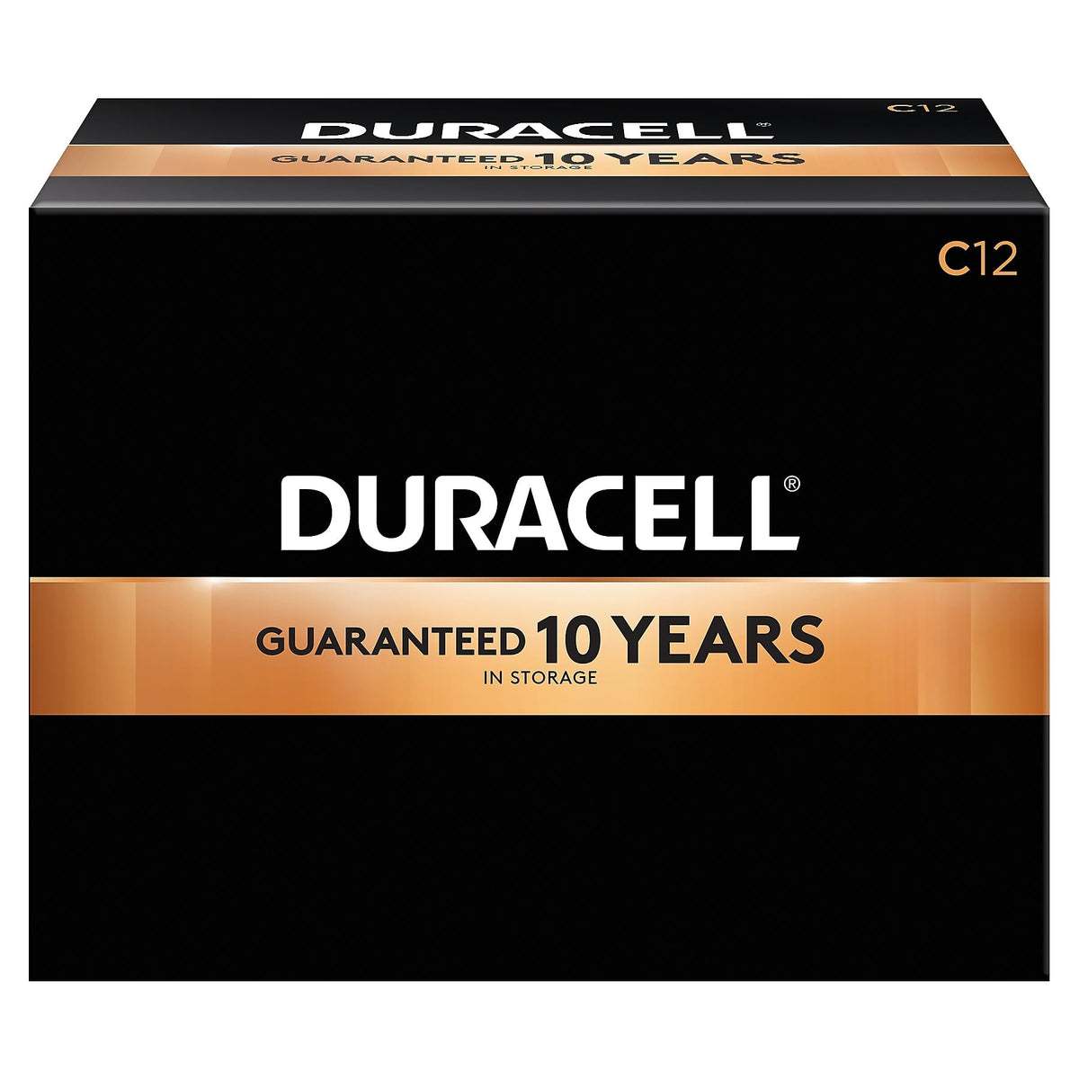 DURACELL mostración frontal del paquete de 12 que facilita elección
