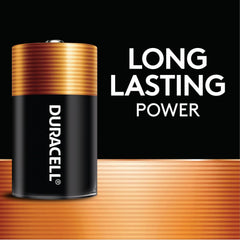 Duracell D cells powering flashlight demonstrating dependable runtime