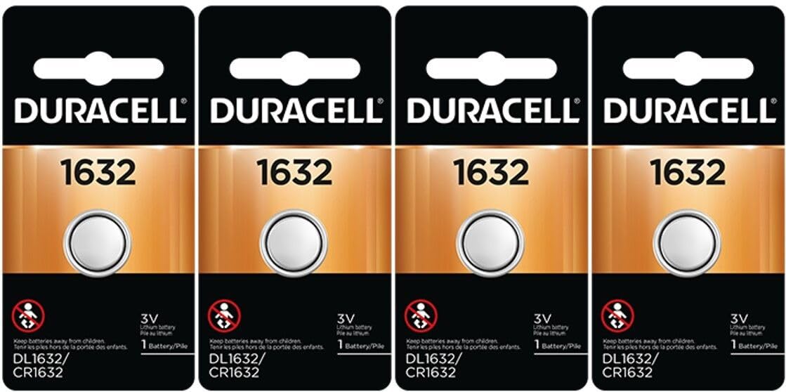 Pila Duracell DL1632 instalada en mando llave, ejemplo de uso confiable y voltaje estable
