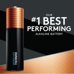 Primer plano de la etiqueta Duracell Optimum y el logo Power Boost para identificar calidad