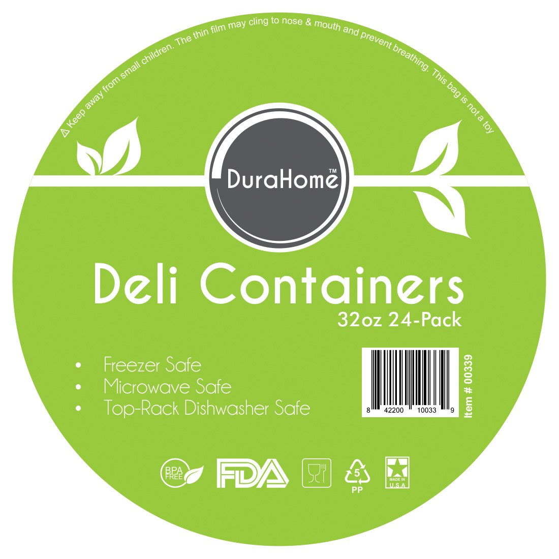 DuraHome container held in hand showing 32 oz scale and easy handling
