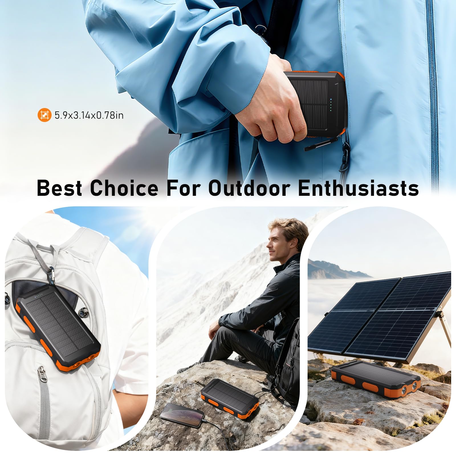 Durecopow carabiner and compass accessory detail, practical hands-free and directional aid