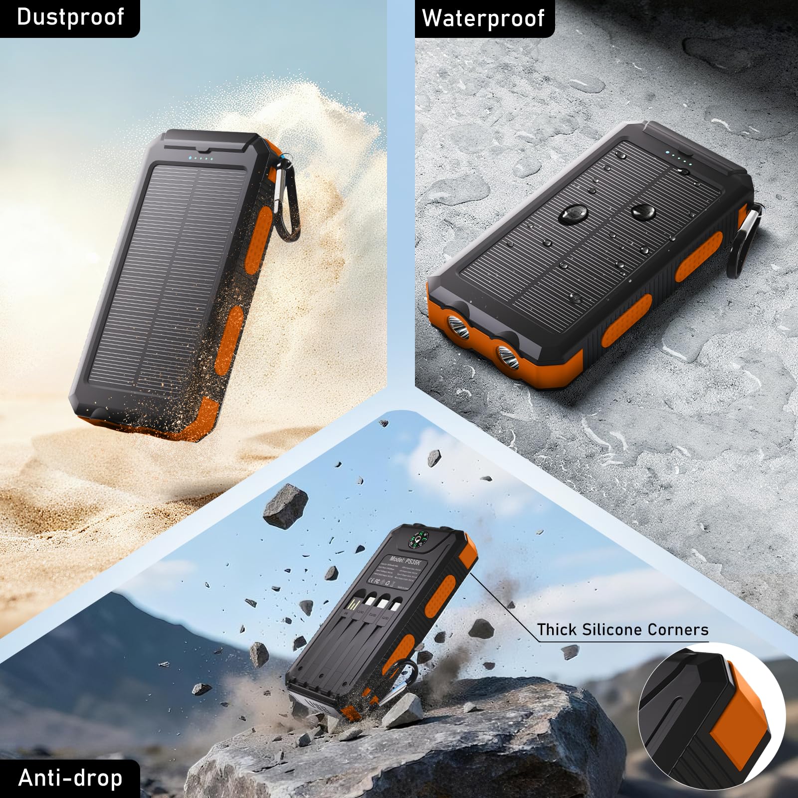 Durecopow on a campsite table charging devices, dependable power for outdoor use