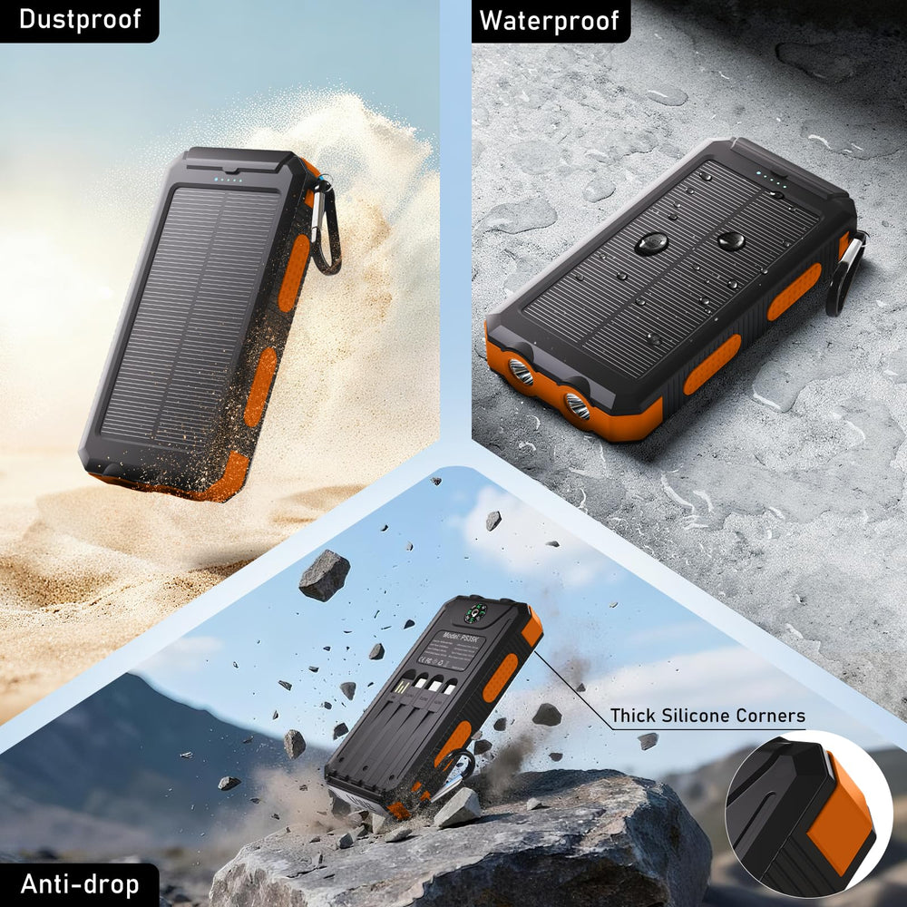 Durecopow on a campsite table charging devices, dependable power for outdoor use