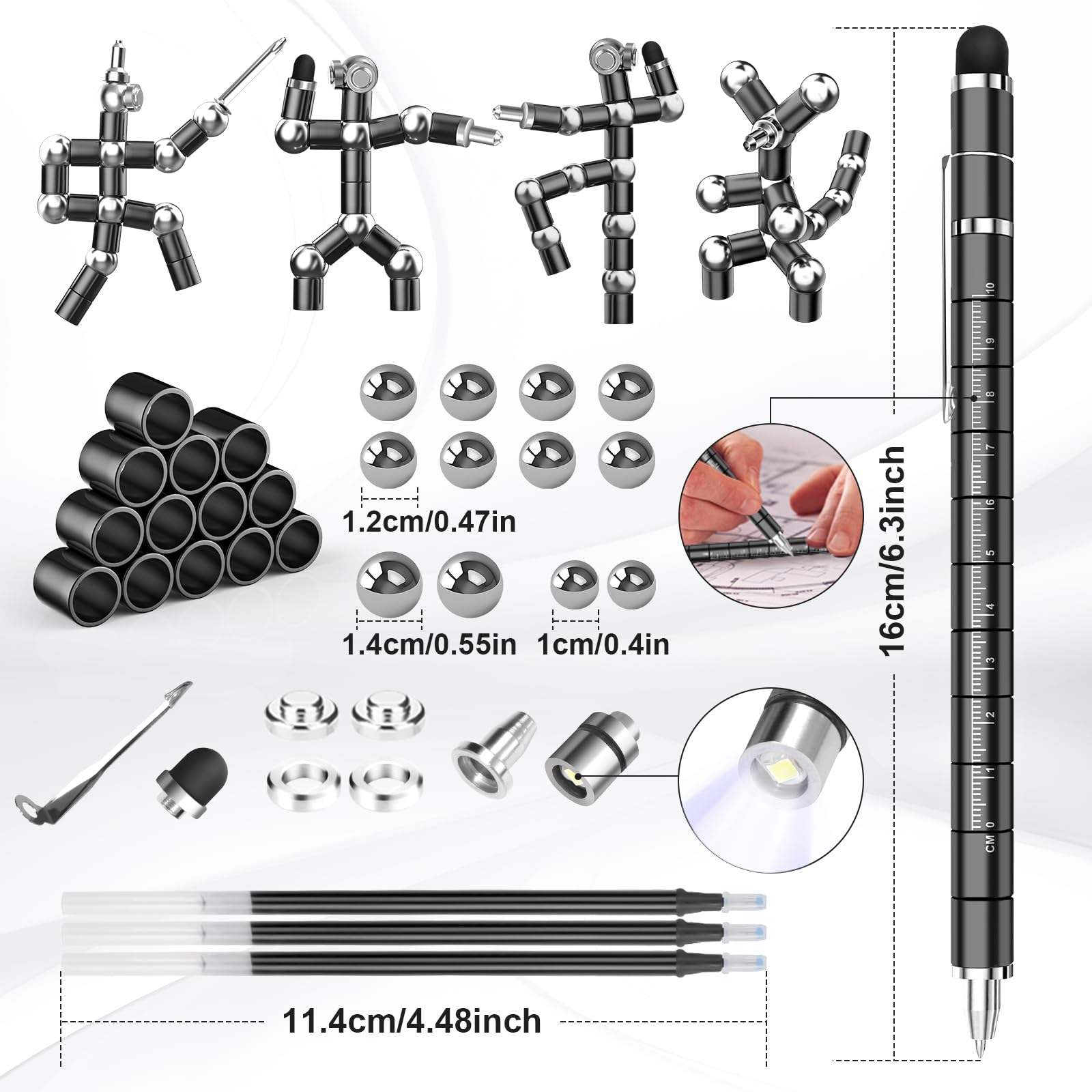 Dusor puntas táctiles y recambios 0,5 mm listos para escribir y usar pantallas