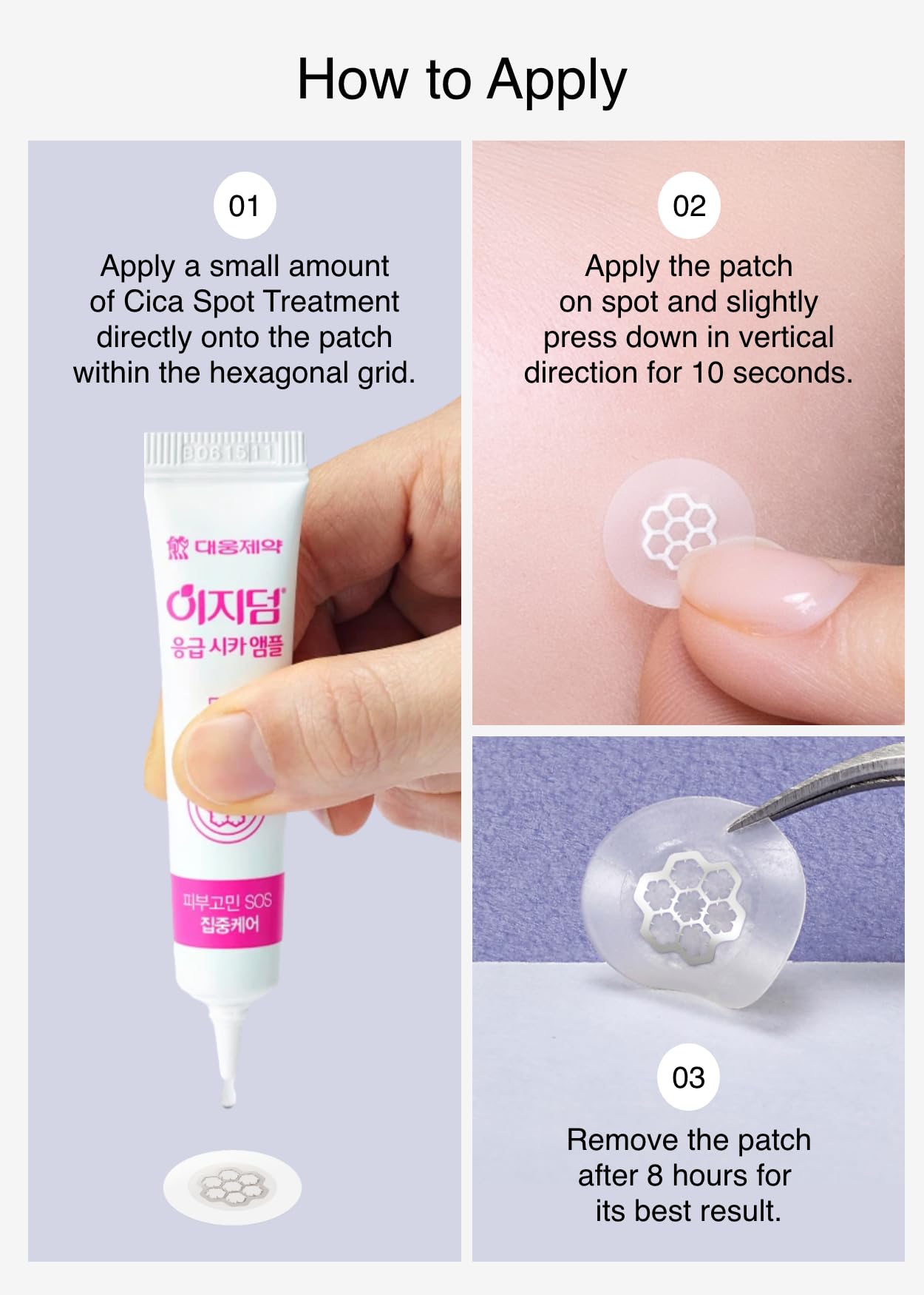 DWEasyDerm parche en mano para comparar tamaño, fácil de llevar