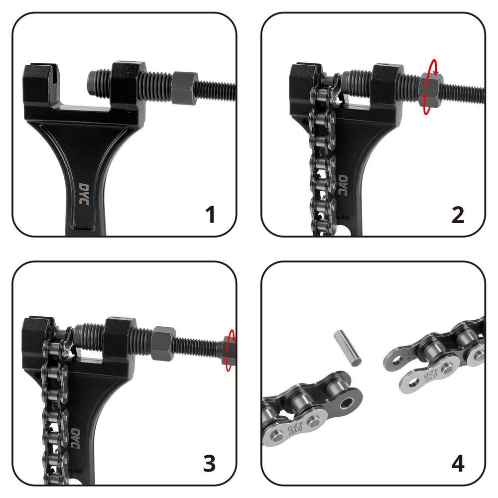 DYCTAHO cadena 420 montada en mini bike mostrando ajuste y compatibilidad