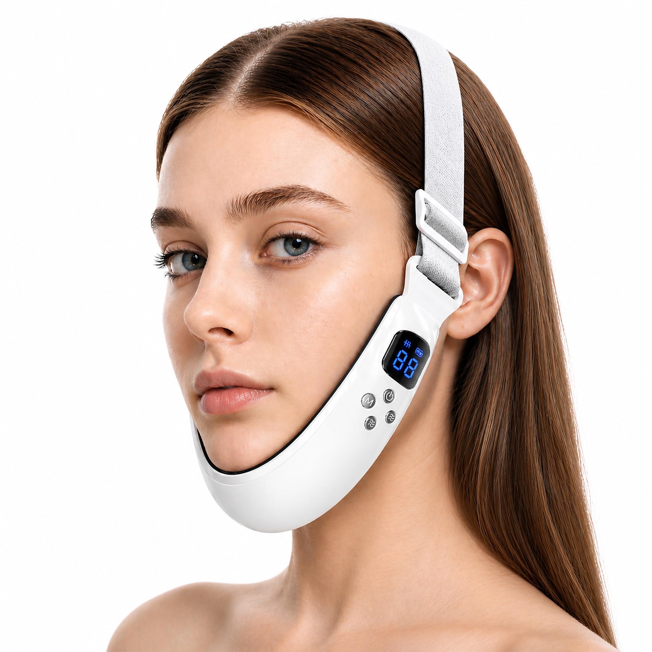 Dyews V-Face frontal del dispositivo mostrando diseño ergonómico y beneficio de ajuste cómodo