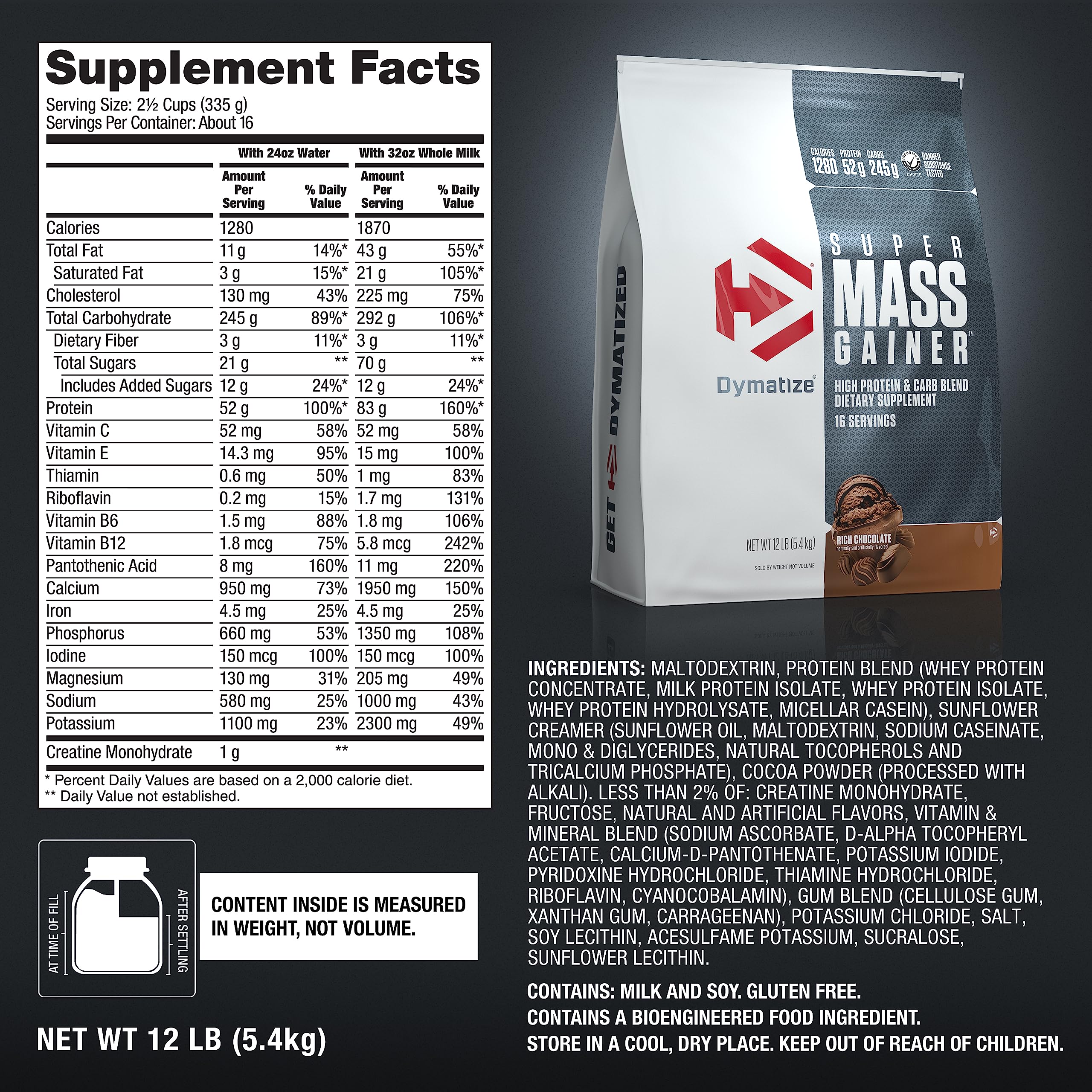 Dymatize etiqueta nutricional enfocada en macronutrientes y beneficios prácticos