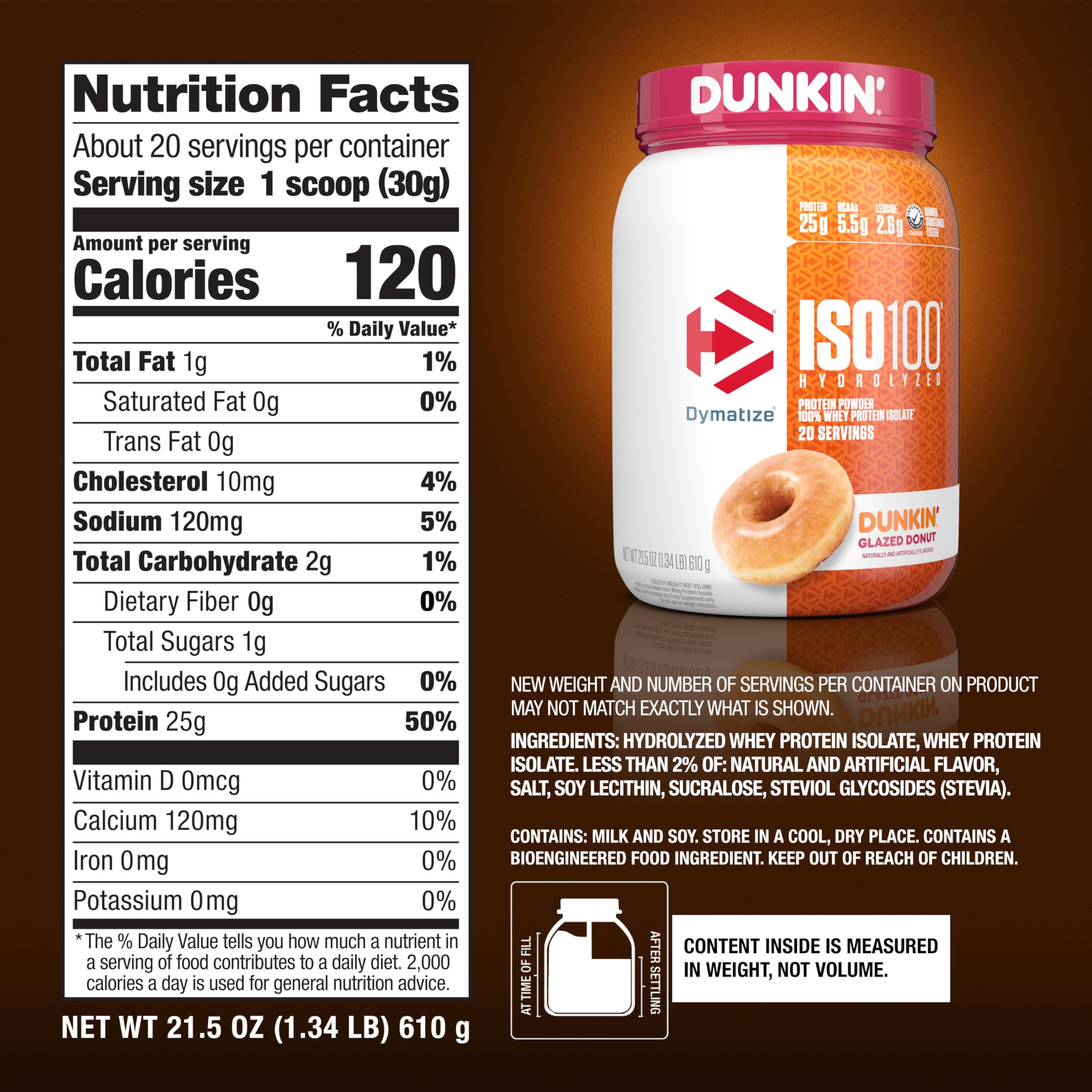 Dymatize etiqueta nutricional enfocada y legible para confianza