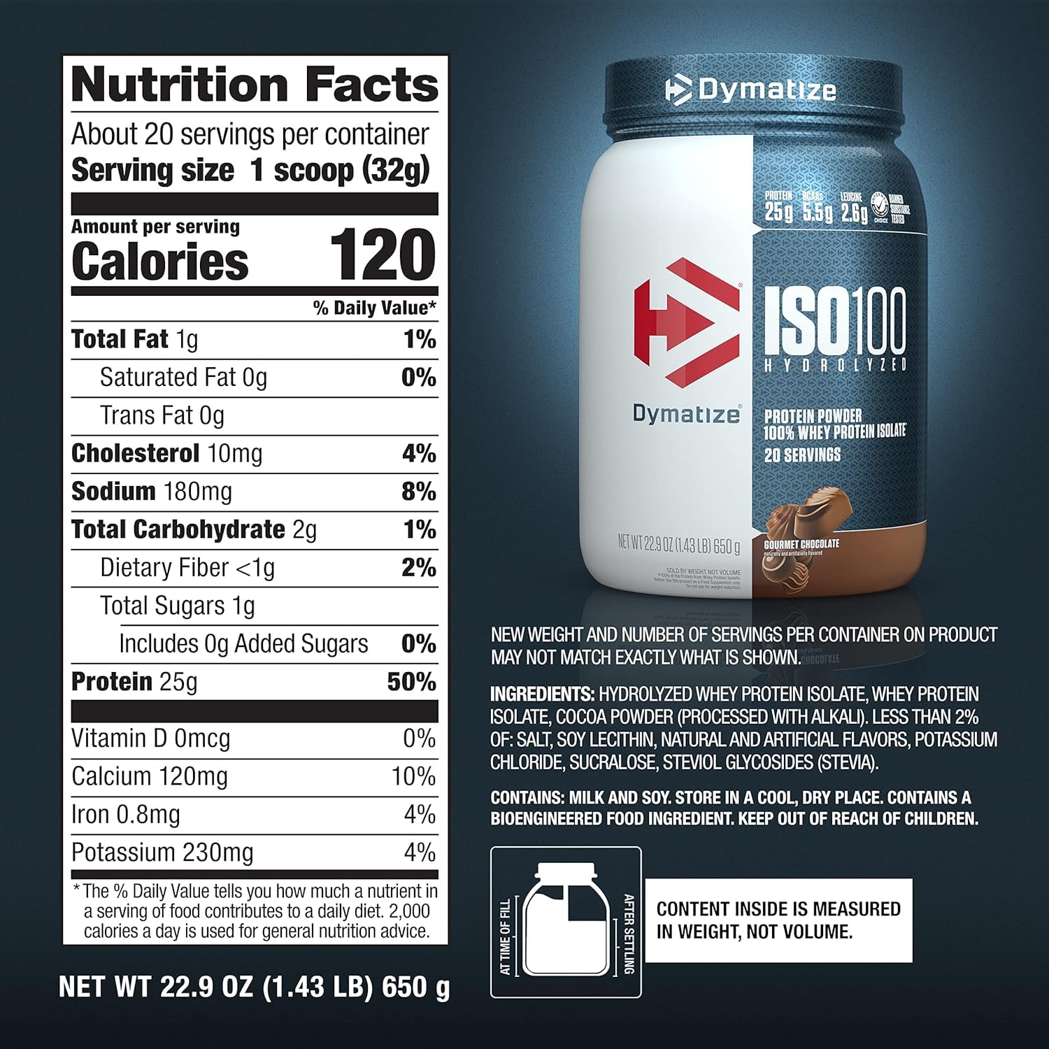 Dymatize ISO100 detalle del tapón y sello de seguridad garantiza calidad del producto