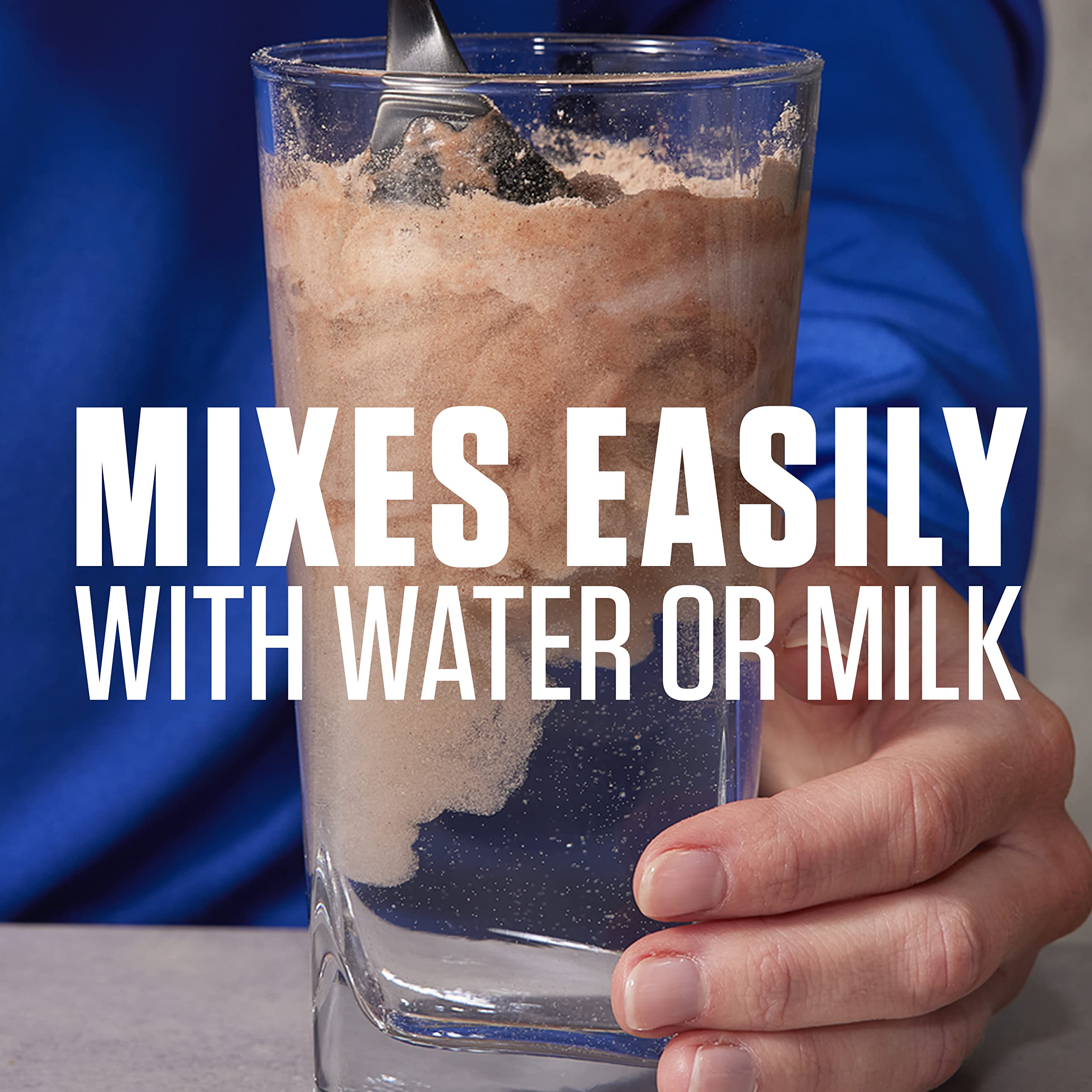 Dymatize batido servido, sabor chocolate peanut butter listo para beber
