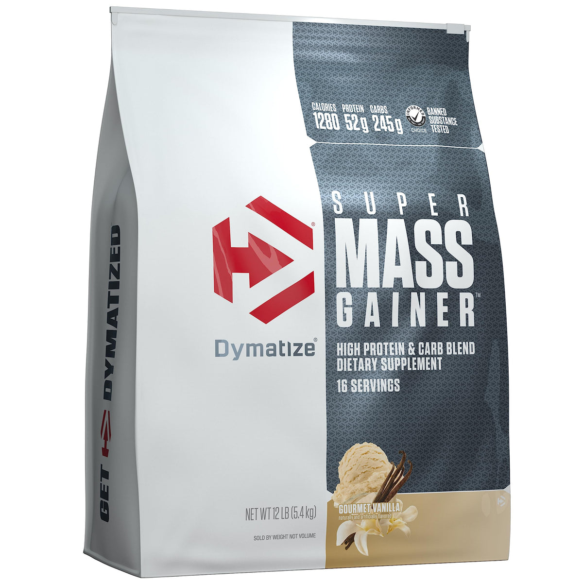 Dymatize envase frontal mostrando información clave y conveniencia