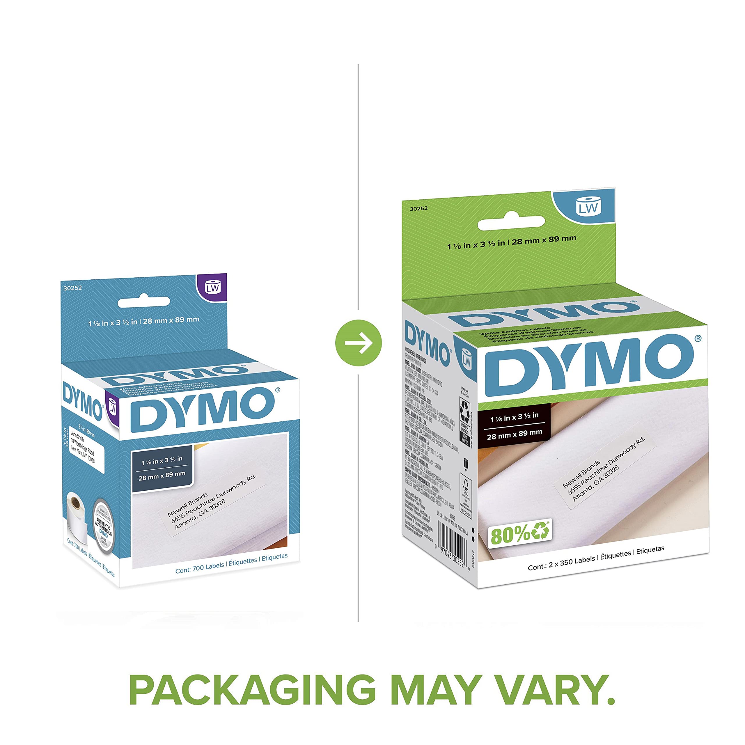 DYMO primer plano textura del papel que resalta impresión nítida