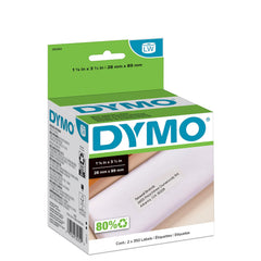 DYMO etiqueta frontal de rollo mostrando diseño blanco y lectura clara