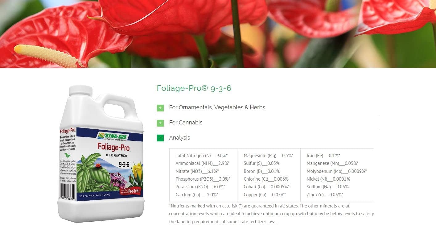 Dyna-Gro Foliage-Pro aplicado al riego mejorando vigor de la planta