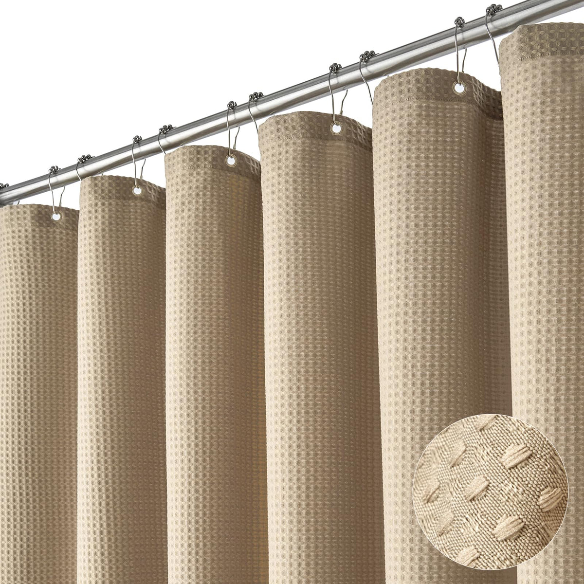 Dynamene cortina frontal beige mostrando acabado elegante y privacidad