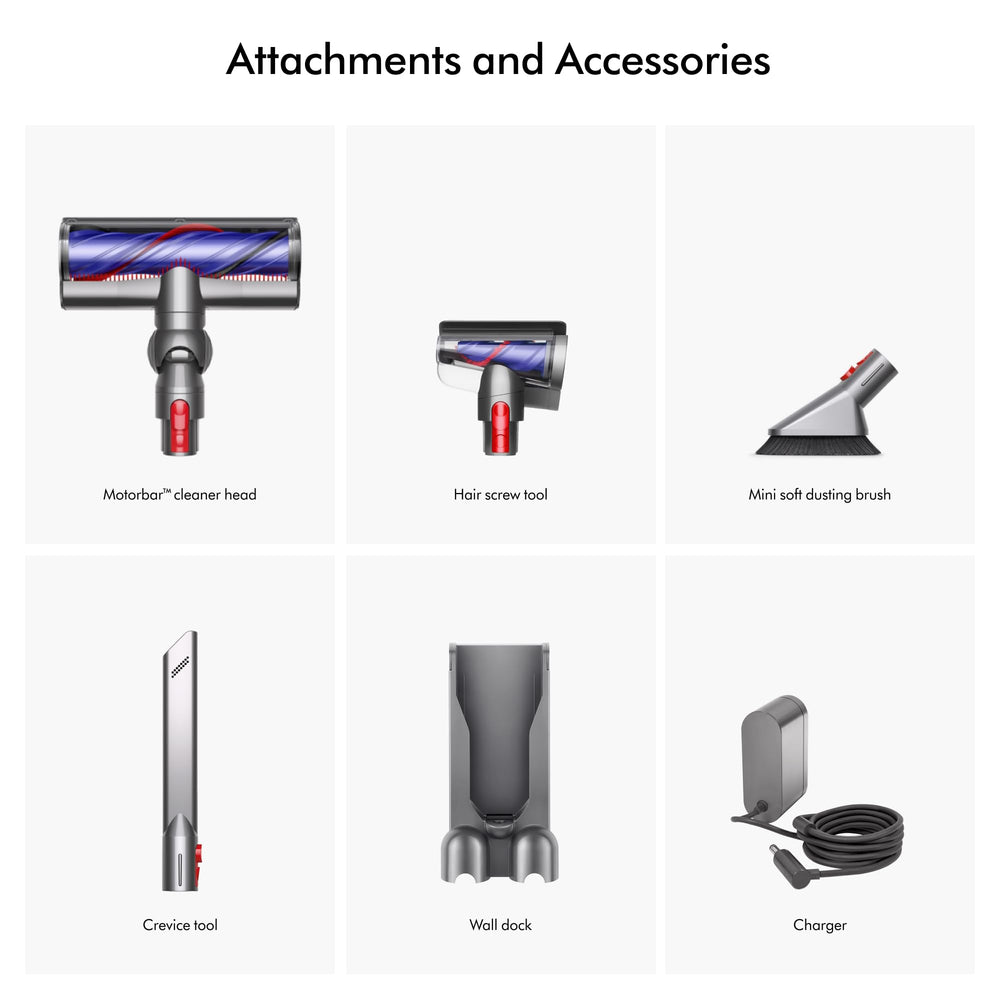 Dyson V8 Plus herramienta Hair screw recogiendo pelo de mascotas eficazmente