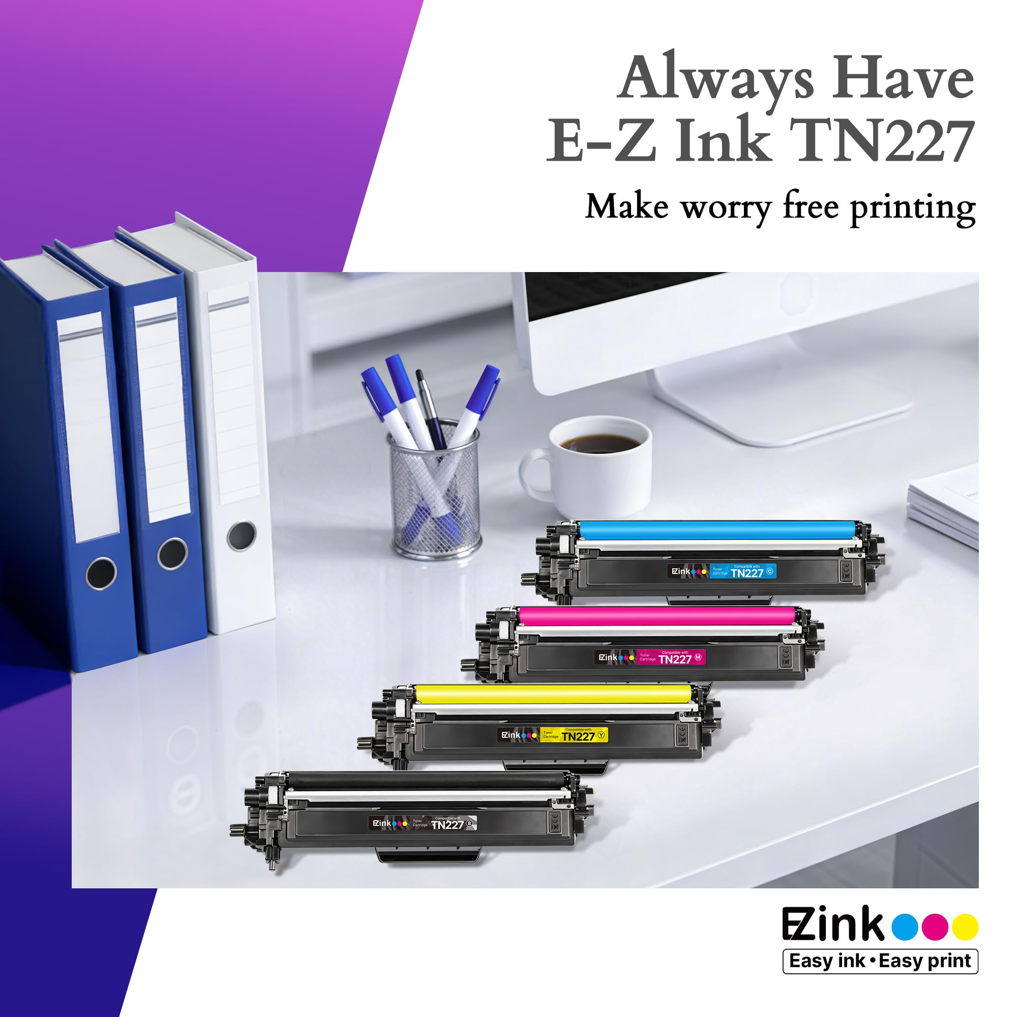 E-Z Ink impresora produciendo página color nítida ilustrando consistencia de impresión