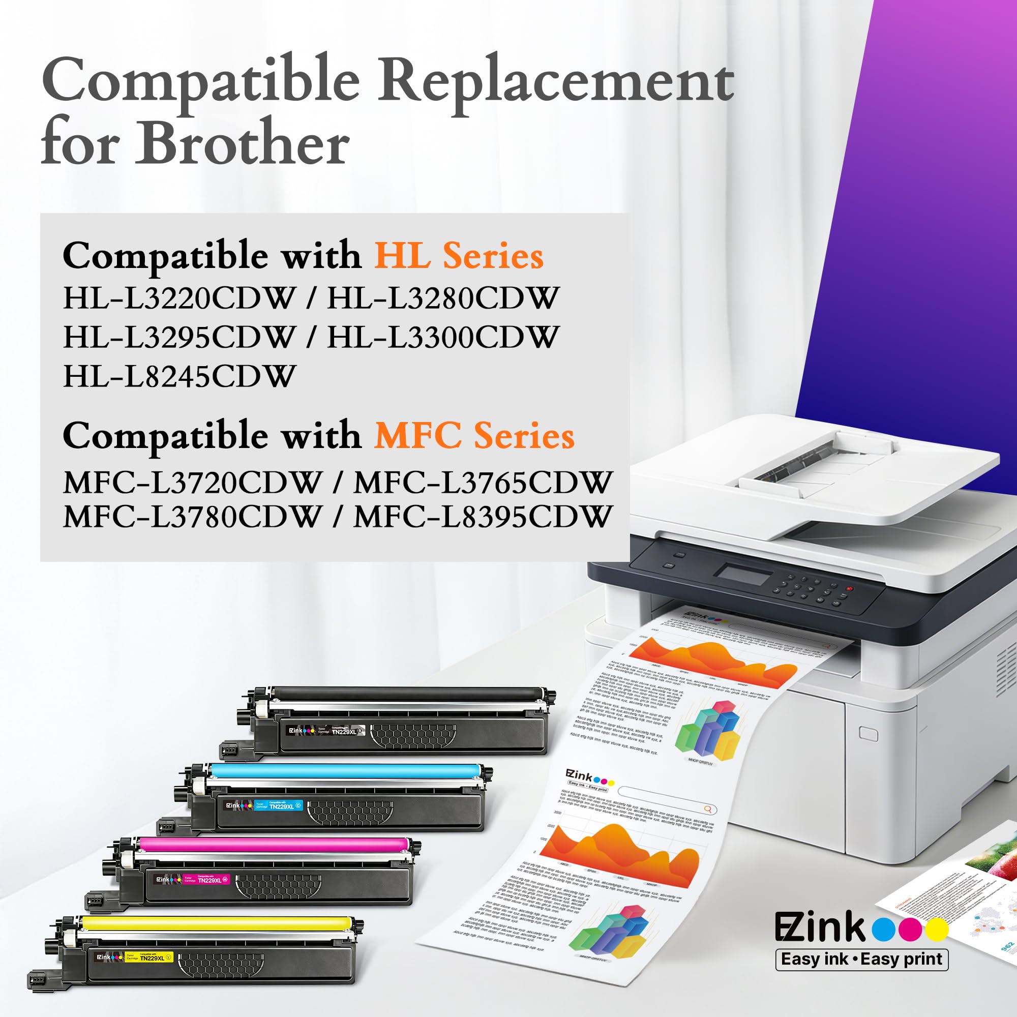 E-Z Ink detalle del chip del TN229XL que facilita reconocimiento de la impresora