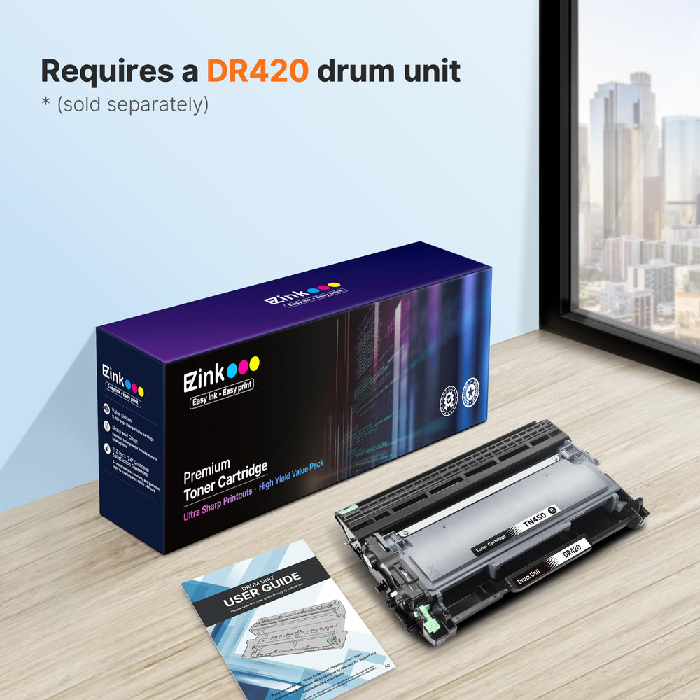 E-Z Ink cartridge beside coin showing compact size and easy storage benefit