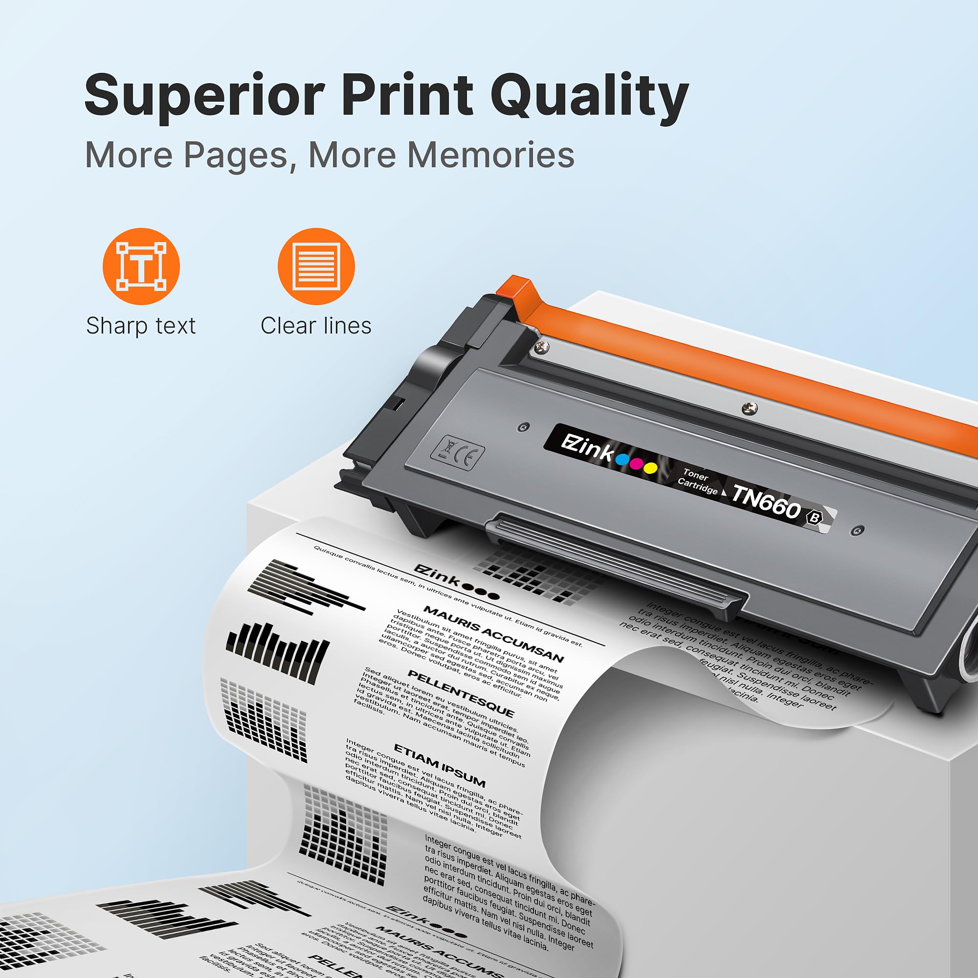 E-Z Ink cartucho TN660 instalado en impresora para reemplazo fácil