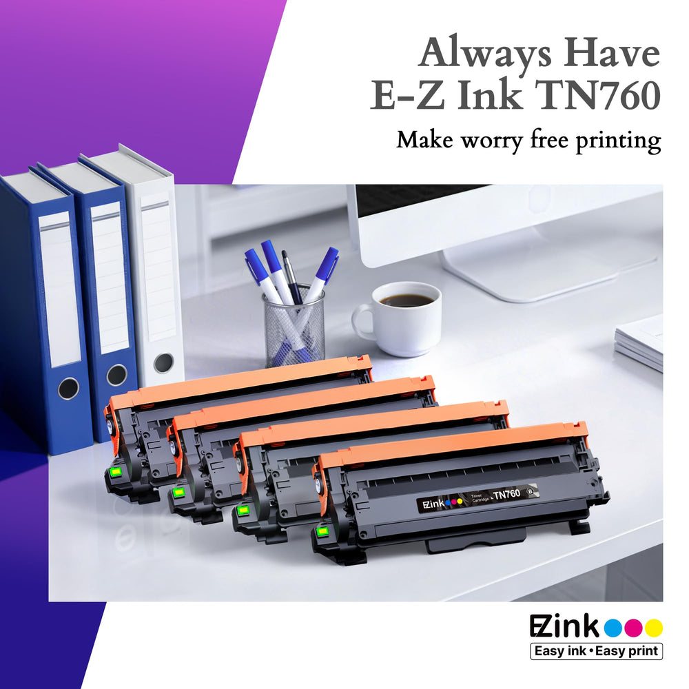 E-Z Ink TN760 paquete de cuatro cartuchos listo para consumo intensivo en oficinas