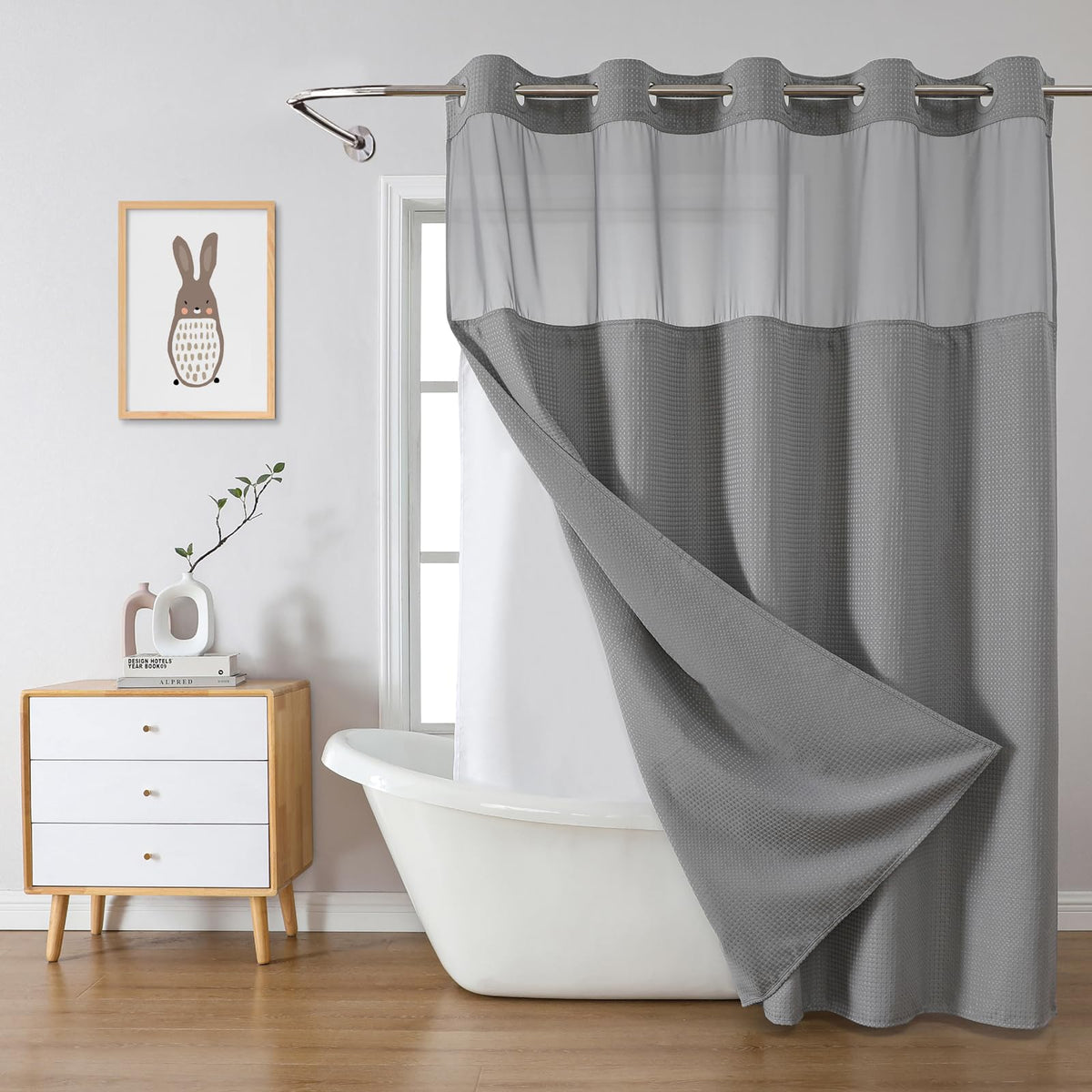 eachope cortina frontal gris mostrando aspecto elegante y práctico