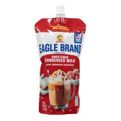 Eagle Brand bolsa frontal mostrando etiqueta y cierre resellable para almacenamiento fácil