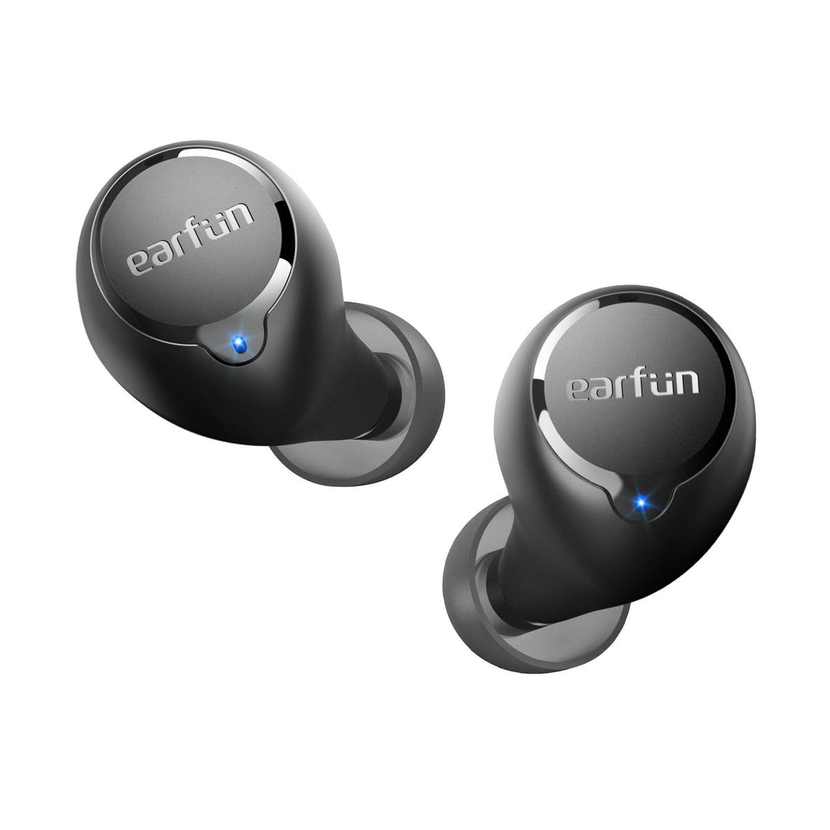 EarFun Free 2S vista frontal mostrando diseño compacto y comodidad