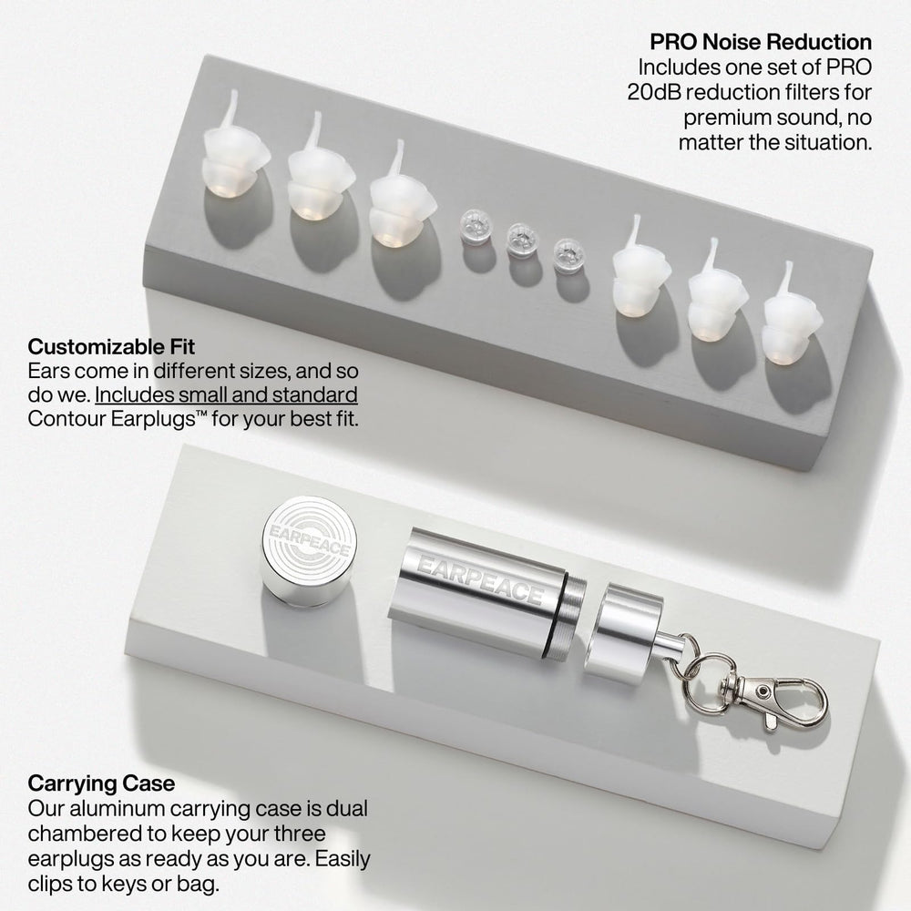 EarPeace tapón colocado en oreja demostrando uso seguro