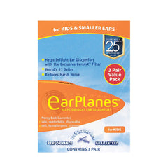 EarPlanes empaque frontal mostrando 3 pares y valor añadido