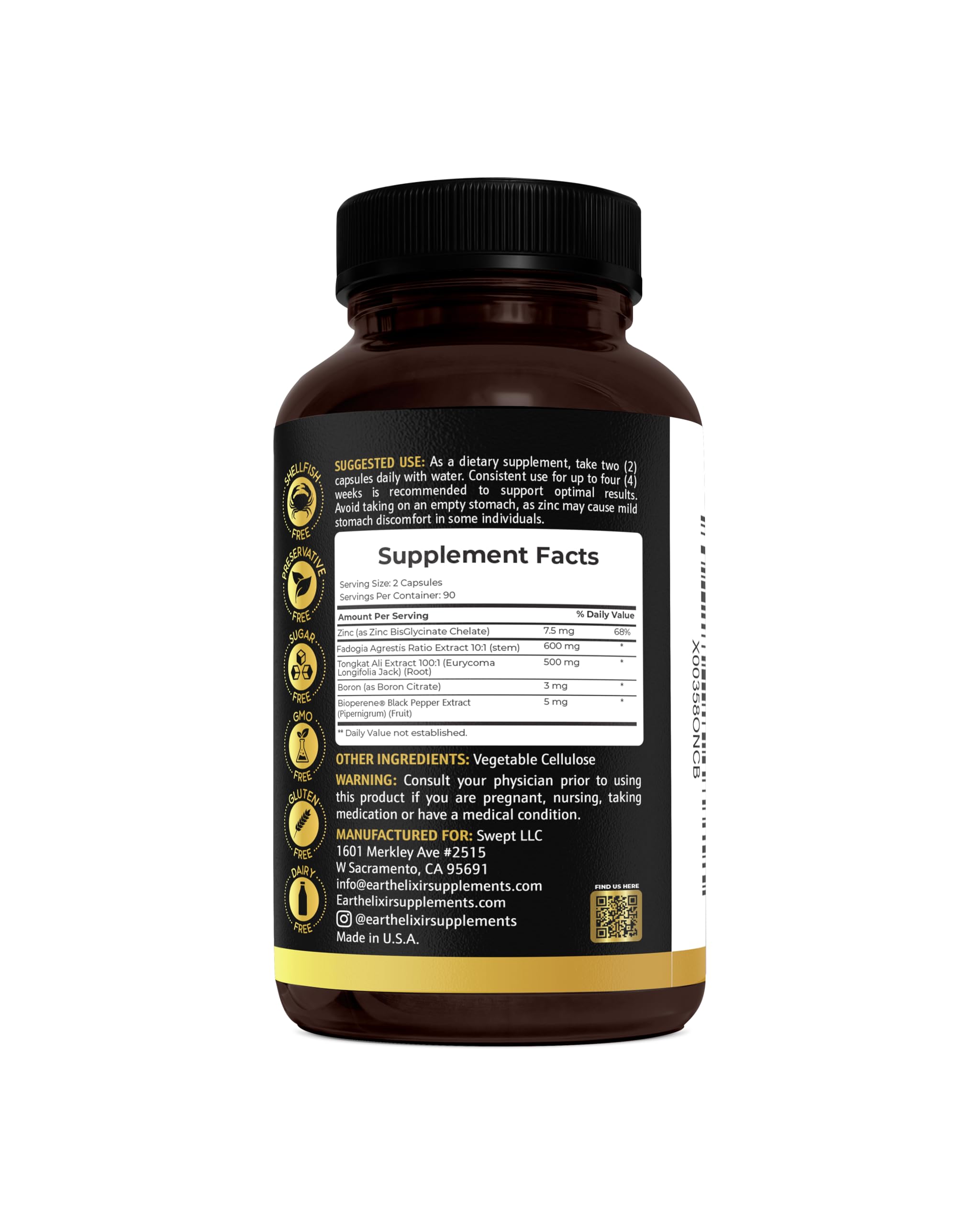 Earth Elixir certificado de prueba de terceros mostrando confianza