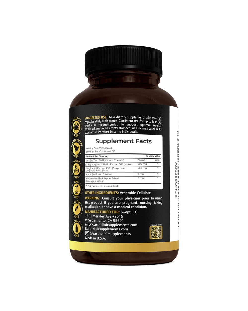 Earth Elixir certificado de prueba de terceros mostrando confianza