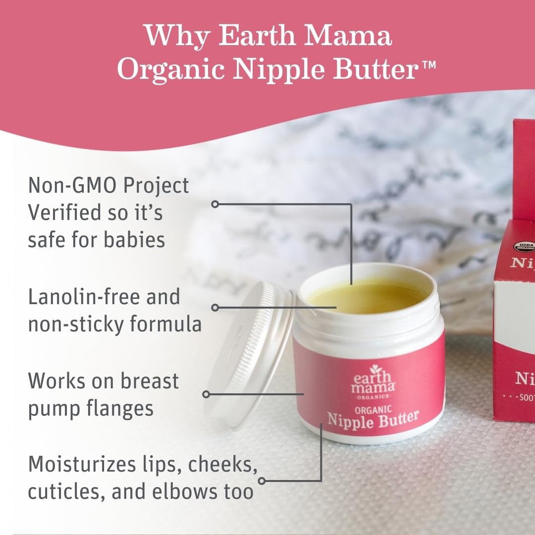 Earth Mama aplicación de Nipple Butter en pezón calmando sensibilidad