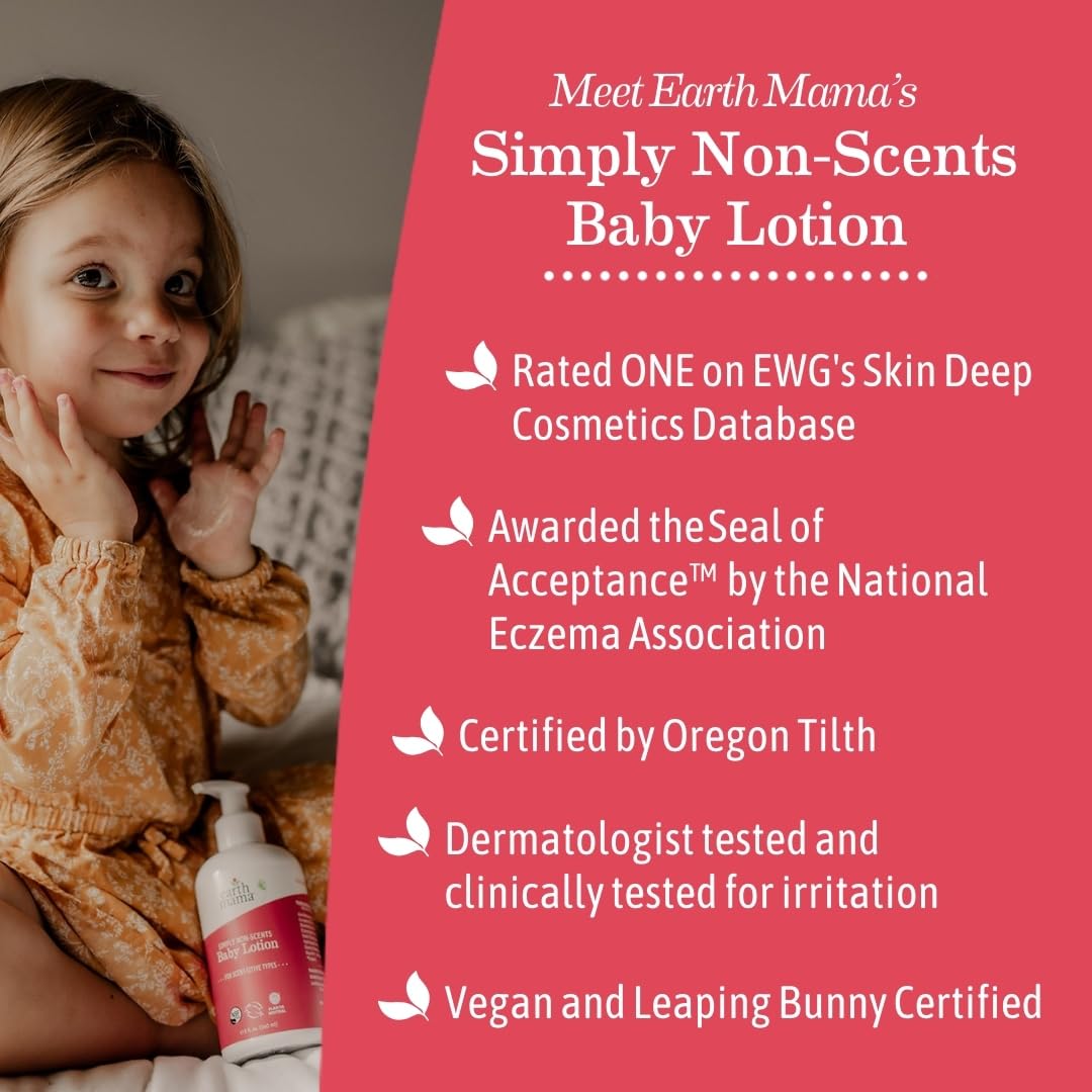 Earth Mama frasco 8 oz junto a objetos para comparar tamaño real